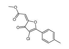 methyl (2E)-2-[4-chloro-5-(4-methylphenyl)-3-oxofuran-2-ylidene]acetate Structure