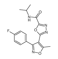 5-[3-(4-fluorophenyl)-5-methyl-1,2-oxazol-4-yl]-N-propan-2-yl-1,3,4-oxadiazole-2-carboxamide结构式