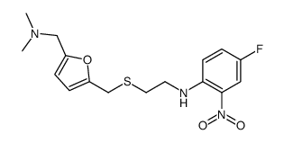 N-[2-[[5-[(dimethylamino)methyl]furan-2-yl]methylsulfanyl]ethyl]-4-fluoro-2-nitroaniline Structure