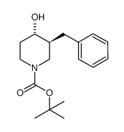 Trans-tert-butyl 3-benzyl-4-hydroxypiperidine-1-carboxylate Structure