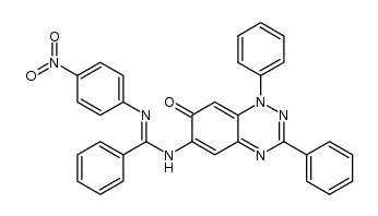 N'-(4-nitrophenyl)-N-(1,7-dihydro-7-oxo-1,3-diphenylbenzo[e][1,2,4]triazin-6-yl)benzimidamide结构式