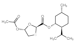 (2R,5R)-(1R,2S,5R)-2-异丙基-5-甲基环己基5-乙酰氧基-1,3-氧硫杂环戊烷-2-羧酸酯结构式
