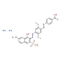 1-Hydroxy-2-[4-(4-carboxyphenylazo)-(2,5-dimethoxyphenylazo)]-3-sulfo-7-aminonaphthalene diammonium salt Structure