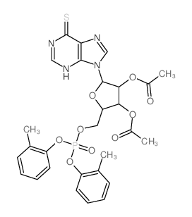 5'-Inosinic acid,6-thio-, bis(2-methylphenyl) ester, 2',3'-diacetate (9CI) structure