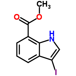 3-碘-1H-吲哚-7-羧酸甲酯结构式