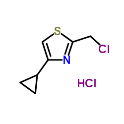 2-(Chloromethyl)-4-cyclopropyl-1,3-thiazole hydrochloride (1:1) Structure