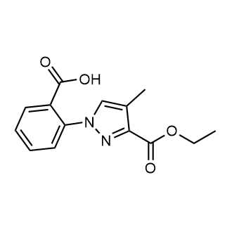 1H-吡唑-3-羧酸,1-(2-羧基苯基)-4-甲基-3-乙酯结构式