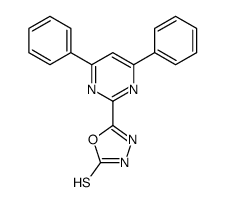 5-(4,6-diphenylpyrimidin-2-yl)-3H-1,3,4-oxadiazole-2-thione结构式