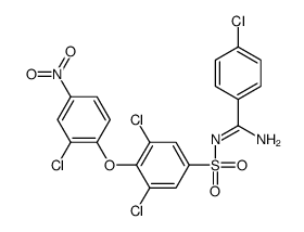 4-chloro-N'-[3,5-dichloro-4-(2-chloro-4-nitrophenoxy)phenyl]sulfonylbenzenecarboximidamide Structure