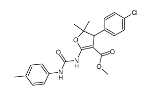 4-(4-chloro-phenyl)-5,5-dimethyl-2-(3-p-tolyl-ureido)-4,5-dihydro-furan-3-carboxylic acid methyl ester结构式