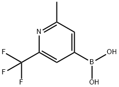2-Methyl-6-(trifluoromethyl)pyridine-4-boronic acid结构式