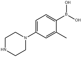 (2-methyl-4-(piperazin-1-yl)phenyl)boronic acid Structure