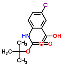 2-叔丁氧基羰氨基-5-氯苯甲酸结构式