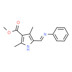 1H-Pyrrole-3-carboxylicacid,2,4-dimethyl-5-[(phenylimino)methyl]-,methylester(9CI) Structure