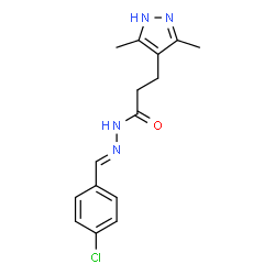 N'-[(E)-(4-chlorophenyl)methylidene]-3-(3,5-dimethyl-1H-pyrazol-4-yl)propanehydrazide structure