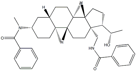 N-[(20S)-18-Benzoylamino-20-hydroxy-5α-pregnan-3β-yl]-N-methylbenzamide结构式