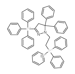 Phosphonium,[4,5-dihydro-5,5-diphenyl-1-[2-(triphenylphosphonio)ethyl]-1H-pyrazol-3-yl]triphenyl-,dibromide (9CI) Structure