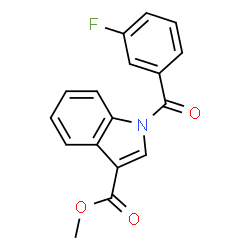 1H-INDOLE-3-CARBOXYLIC ACID, 1-(3-FLUOROBENZOYL)-,METHYL ESTER结构式