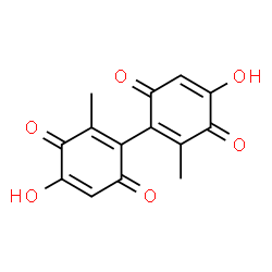 5,5'-Dihydroxy-3,3'-dimethyl-2,2'-bi(1,4-benzoquinone) structure