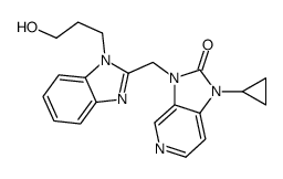 1-cyclopropyl-3-((1-(4-hydroxybutyl)-1H-benzo[d]imidazol-2-yl)methyl)-1H-imidazo[4,5-c]pyridin-2(3H)-one structure