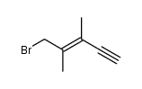5-bromo-3,4-dimethyl-pent-3-en-1-yne Structure