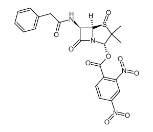 N-[(5R)-2ξ-(2,4-dinitro-benzoyloxy)-3,3-dimethyl-4t,7-dioxo-(5rH)-4λ4-thia-1-aza-bicyclo[3.2.0]hept-6t-yl]-2-phenyl-acetamide结构式