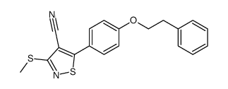 3-methylsulfanyl-5-[4-(2-phenylethoxy)phenyl]-1,2-thiazole-4-carbonitrile结构式