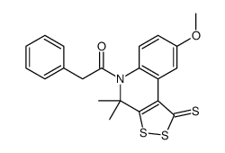 1-(8-methoxy-4,4-dimethyl-1-sulfanylidenedithiolo[3,4-c]quinolin-5-yl)-2-phenylethanone结构式