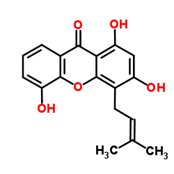 1,3,5-Trihydroxy-4-prenylxanthone structure