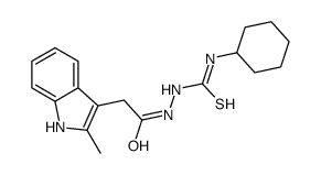 1-cyclohexyl-3-[[2-(2-methyl-1H-indol-3-yl)acetyl]amino]thiourea结构式