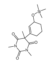 1,3,5-Trimethyl-5-[3-[(trimethylsilyl)oxy]-1-cyclohexen-1-yl]-2,4,6(1H,3H,5H)-pyrimidinetrione结构式