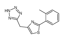2-(2-methylphenyl)-4-(2H-tetrazol-5-ylmethyl)-1,3-thiazole结构式