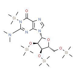 N,N-Dimethyl-1-trimethylsilyl-2'-O,3'-O,5'-O-tris(trimethylsilyl)guanosine Structure