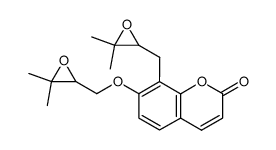 7-[(3,3-Dimethyloxiran-2-yl)methoxy]-8-[(3,3-dimethyloxiran-2-yl)methyl]-2H-1-benzopyran-2-one Structure