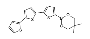 5,5-dimethyl-2-[5-(5-thiophen-2-ylthiophen-2-yl)thiophen-2-yl]-1,3,2-dioxaborinane Structure