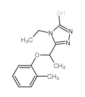 4-乙基-5-[1-(2-甲基苯氧基)乙基]-4H-1,2,4-噻唑-3-硫醇结构式