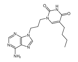1-[3-(6-amino-purin-9-yl)-propyl]-5-butyl-1H-pyrimidine-2,4-dione结构式