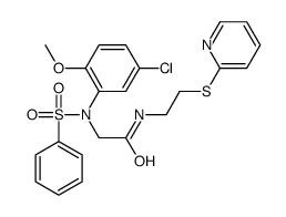 2-[N-(benzenesulfonyl)-5-chloro-2-methoxyanilino]-N-(2-pyridin-2-ylsulfanylethyl)acetamide Structure