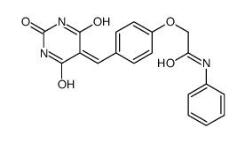 N-phenyl-2-[4-[(2,4,6-trioxo-1,3-diazinan-5-ylidene)methyl]phenoxy]acetamide Structure