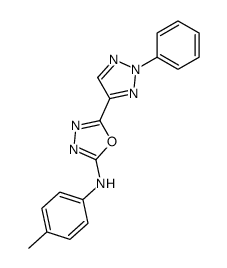 [5-(2-phenyl-2H-[1,2,3]triazol-4-yl)-[1,3,4]oxadiazol-2-yl]-p-tolyl-amine Structure