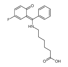 6-[[(3-fluoro-6-oxocyclohexa-2,4-dien-1-ylidene)-phenylmethyl]amino]hexanoic acid结构式