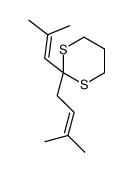 2-(3-methylbut-2-enyl)-2-(2-methylprop-1-enyl)-1,3-dithiane结构式