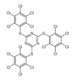2,4,6-tris[(2,3,4,5,6-pentachlorophenyl)sulfanyl]-1,3,5-triazine结构式
