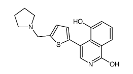 5-hydroxy-4-[5-(pyrrolidin-1-ylmethyl)thiophen-2-yl]-2H-isoquinolin-1-one结构式