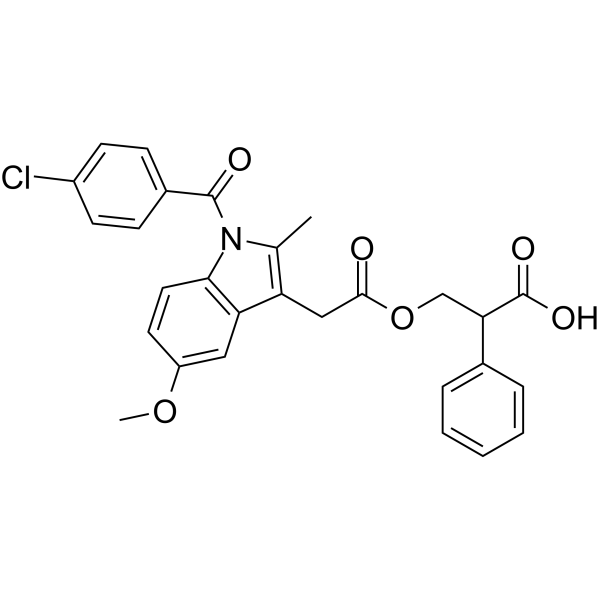 2-carboxyphenethyl ()-1-(4-chlorobenzoyl)-5-methoxy-2-methyl-1H-indole-3-acetate structure