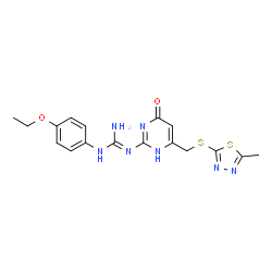 1-(4-ethoxyphenyl)-3-(4-{[(5-methyl-1,3,4-thiadiazol-2-yl)sulfanyl]methyl}-6-oxo-1,6-dihydropyrimidin-2-yl)guanidine structure