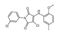 3-chloro-1-(3-chlorophenyl)-4-(2-methoxy-5-methylanilino)pyrrole-2,5-dione结构式