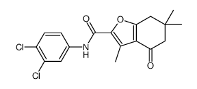 N-(3,4-dichlorophenyl)-3,6,6-trimethyl-4-oxo-5,7-dihydro-1-benzofuran-2-carboxamide Structure