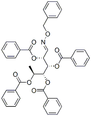 2-O,3-O,4-O,5-O-Tetrabenzoyl-6-deoxy-L-galactose O-benzyl oxime结构式