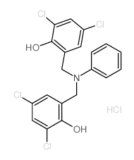2,4-dichloro-6-[[(3,5-dichloro-2-hydroxy-phenyl)methyl-phenyl-amino]methyl]phenol Structure